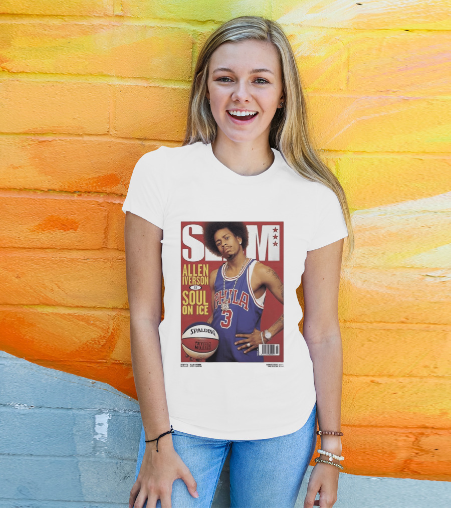 Allen Iverson Slam Cover Philadelphia 76ers Soul On Ice T-Shirt