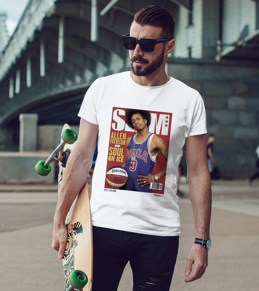Allen Iverson Slam Cover Philadelphia 76ers Soul On Ice T-Shirt