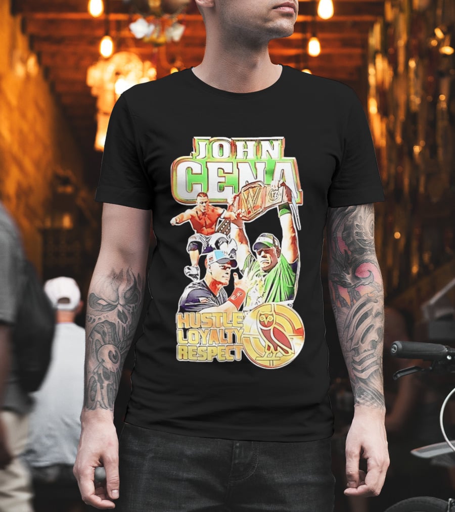 John Cena WWE Hustle Loyalty Respect Championship Victory Featuring OVO Owl T-Shirt