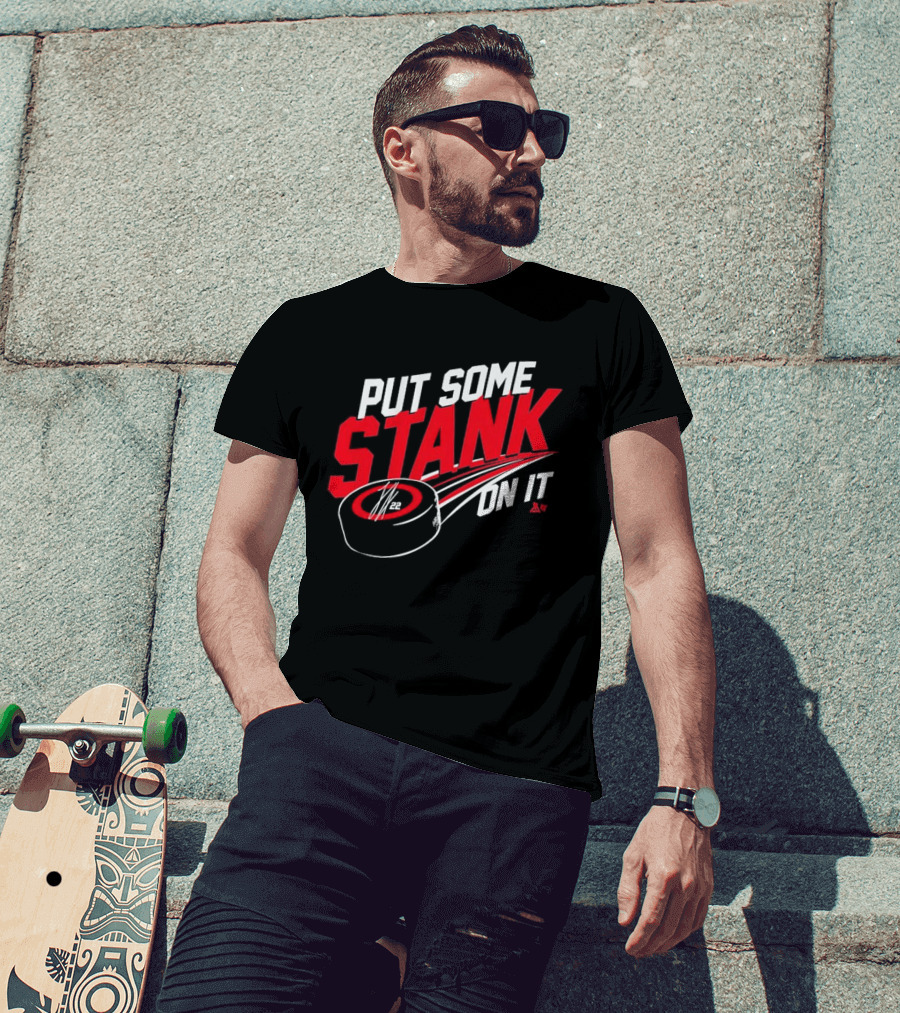 Put Some Stank On It Logan Stankoven Hockey Puck T-Shirt