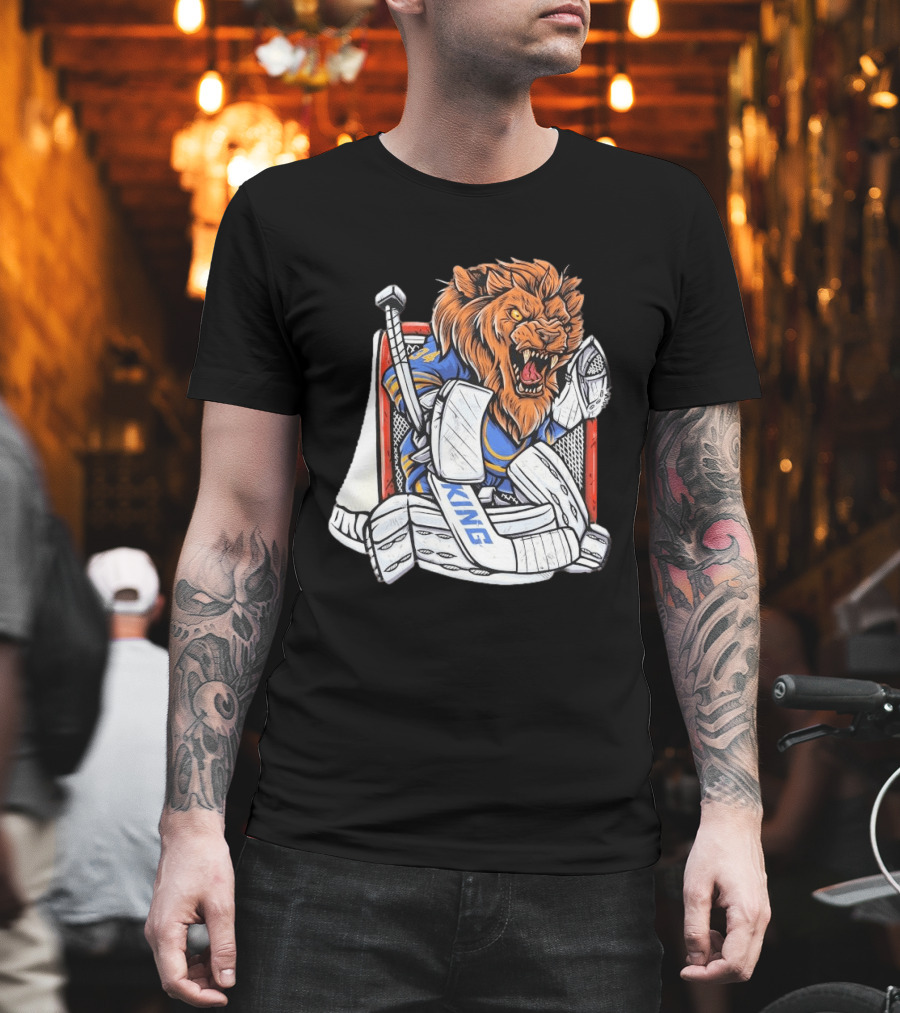 Lion Goalie King Buffalo Sabres Hockey T-Shirt