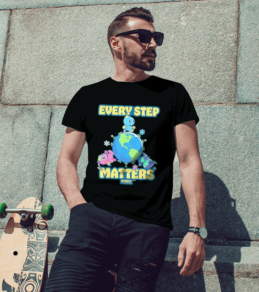 Sonic The Hedgehog Chao Every Step Matters Earth Day T-Shirt