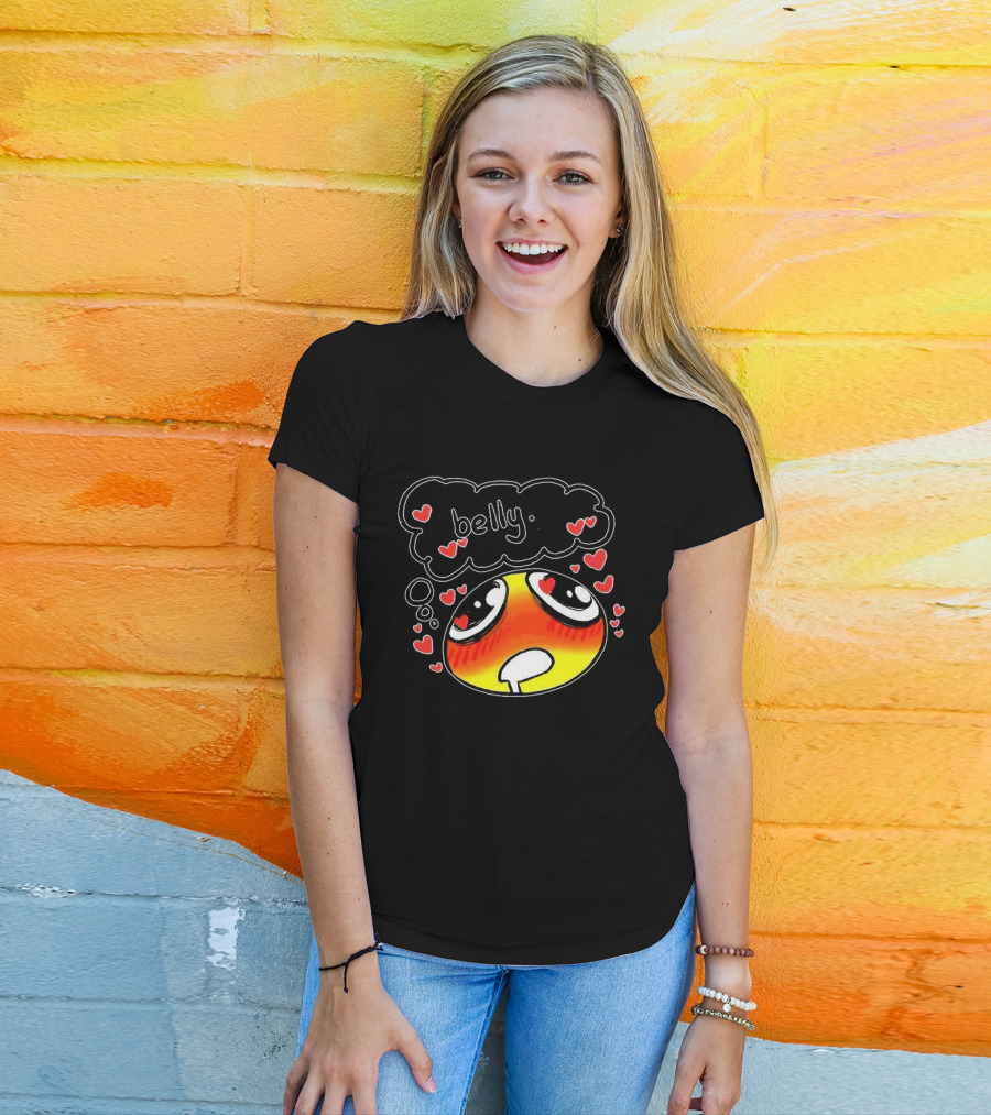 Belly Emoji Meme Cute Heart Love Doodle T-Shirt