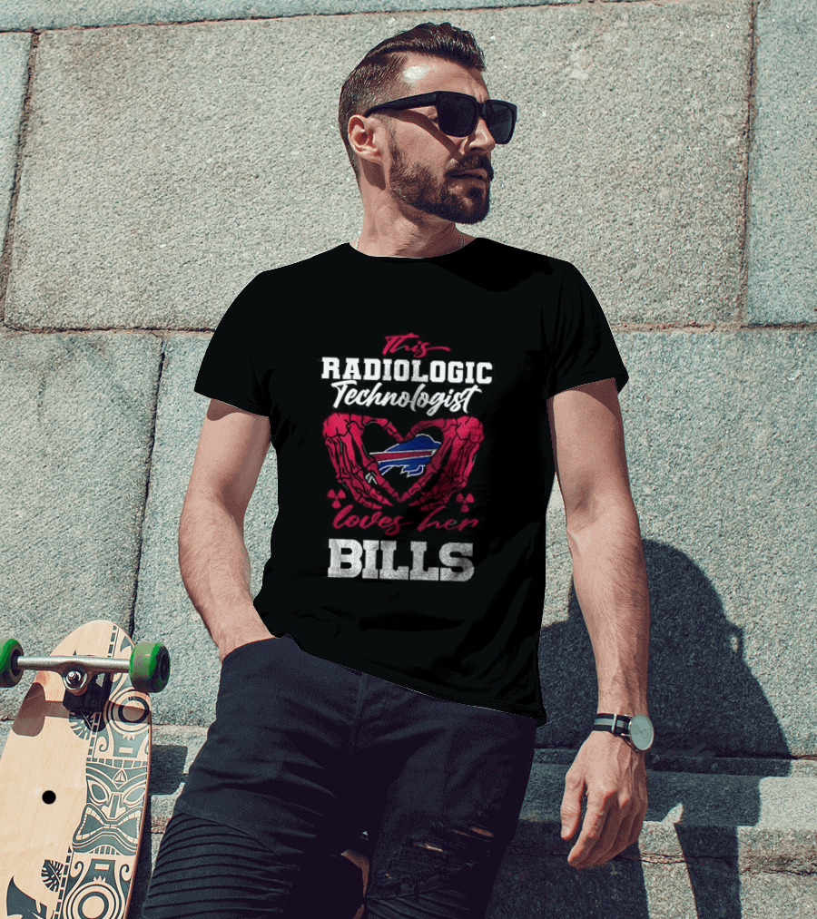 Buffalo Bills Radiologic Technologist Loves Heart Skeleton T-Shirt