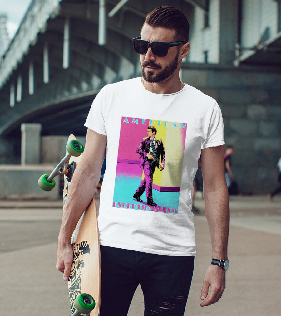 American Exceptionalism Retro Pop Art Style Man With Gun T-Shirt