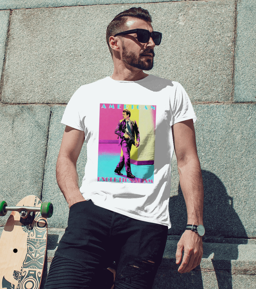 American Exceptionalism Retro Pop Art Style Man With Gun T-Shirt