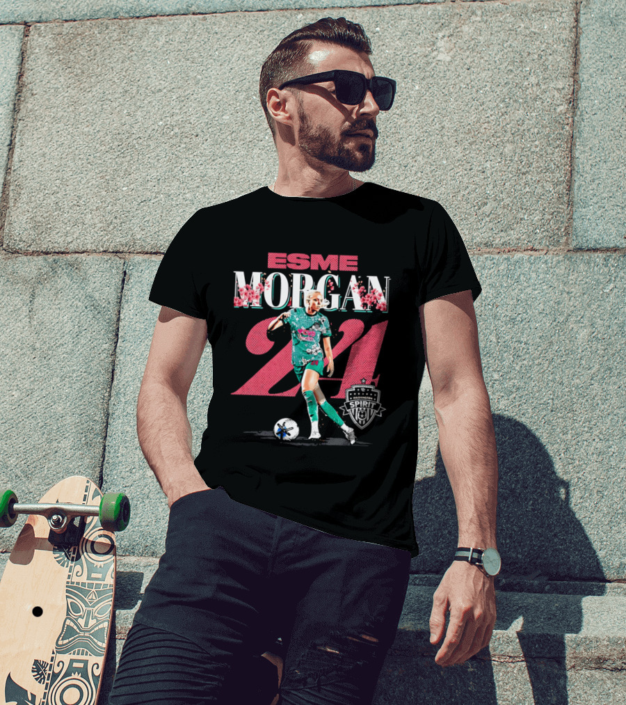 Esme Morgan 24 Washington Spirit Cherry Blossom Soccer Player T-Shirt