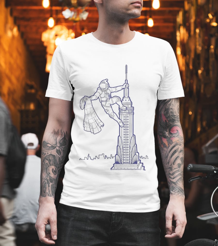 HRBP Spaceman Scaling NYC Building T-Shirt