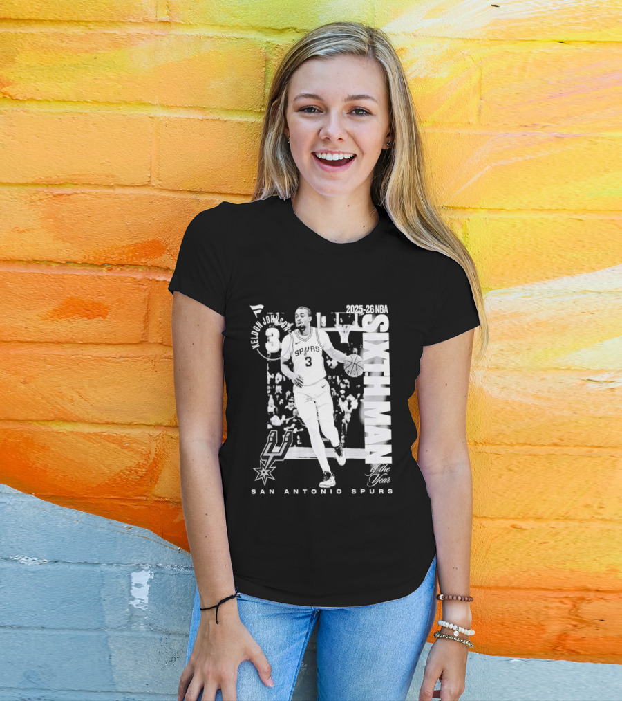 Keldon Johnson 2025 26 Sixth Man San Antonio Spurs NBA Legacy T-Shirt