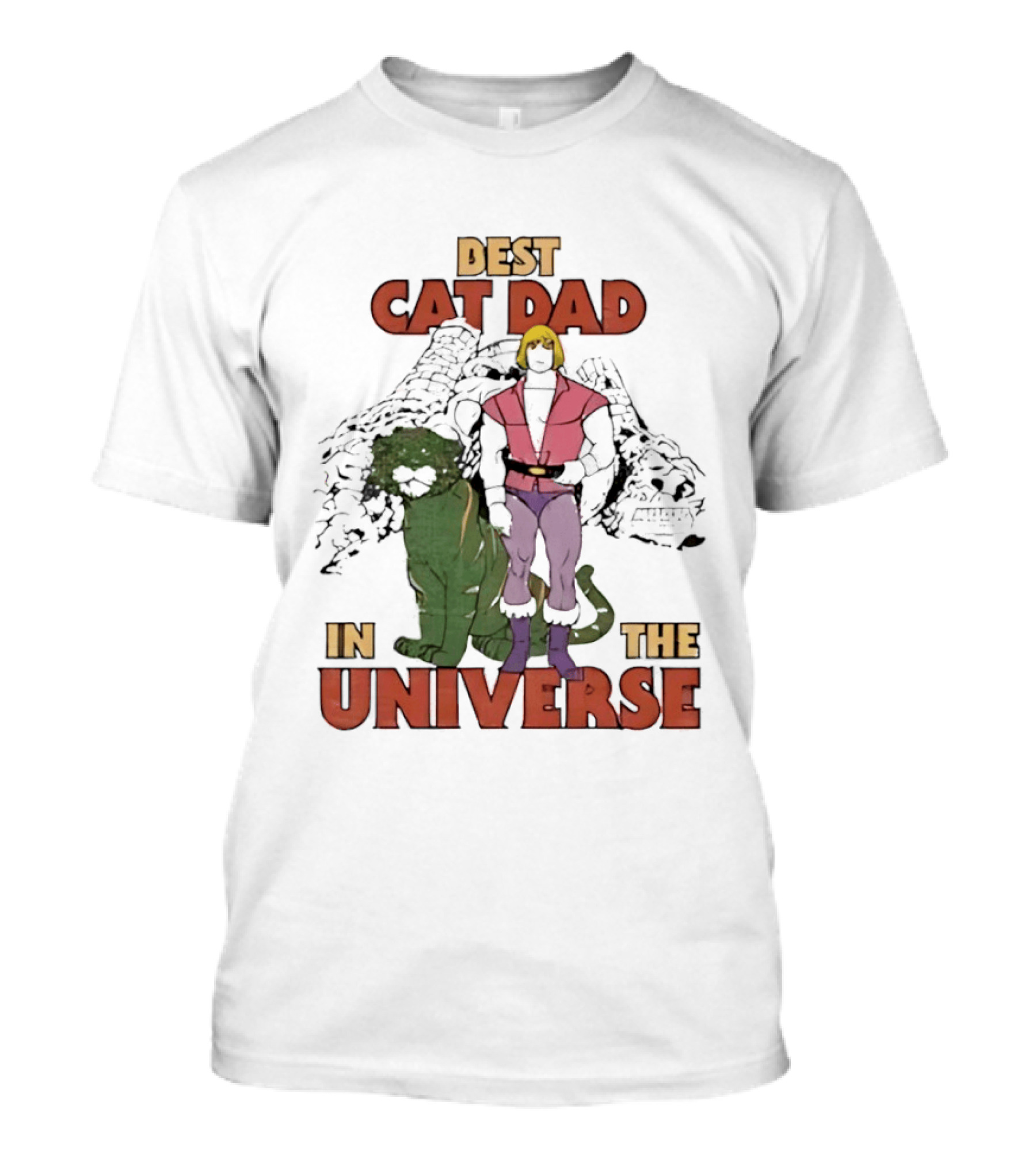 Masters Of The Universe Best Cat Dad In The Universe Heroic He Man And Battle Cat T-Shirt