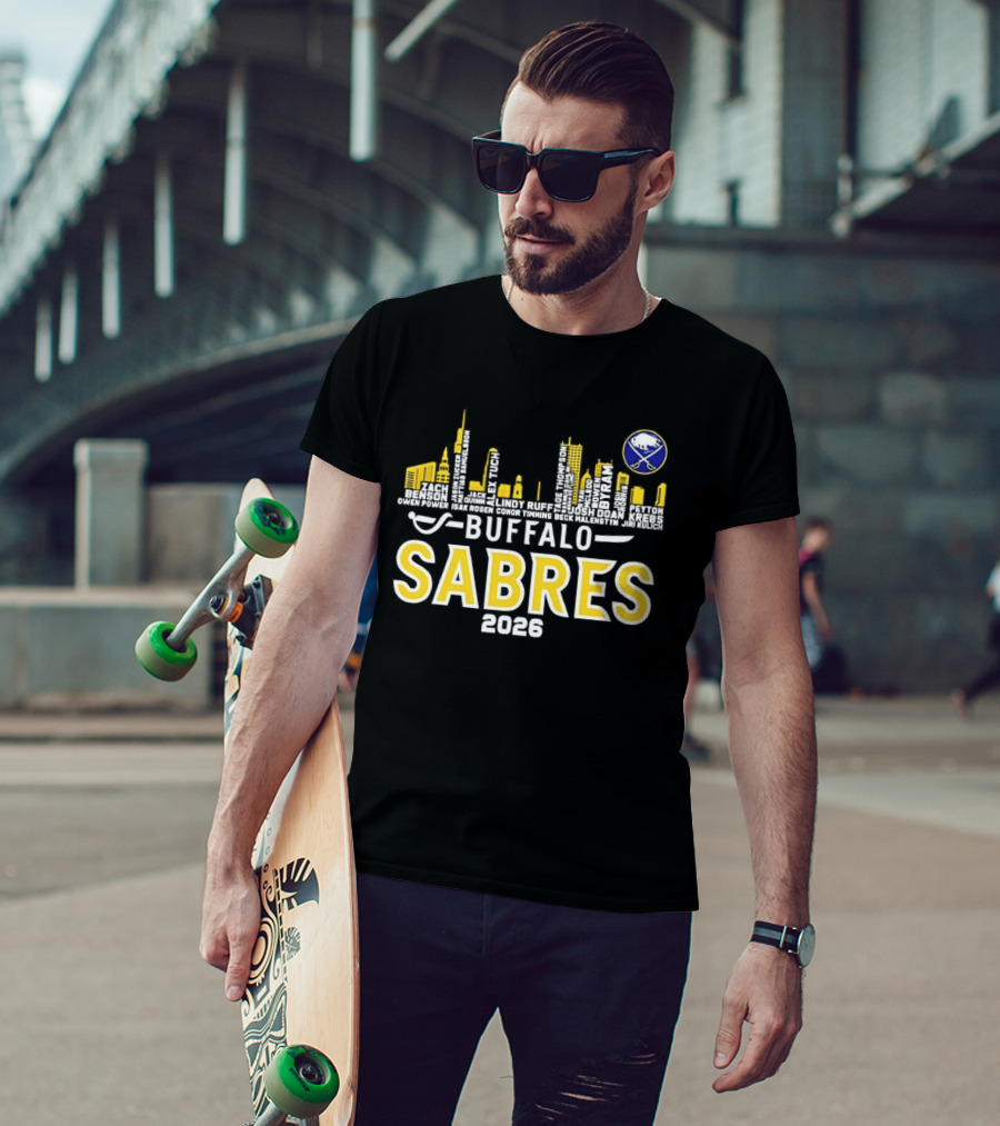 Buffalo Sabres 2026 Skyline NHL Players T-Shirt