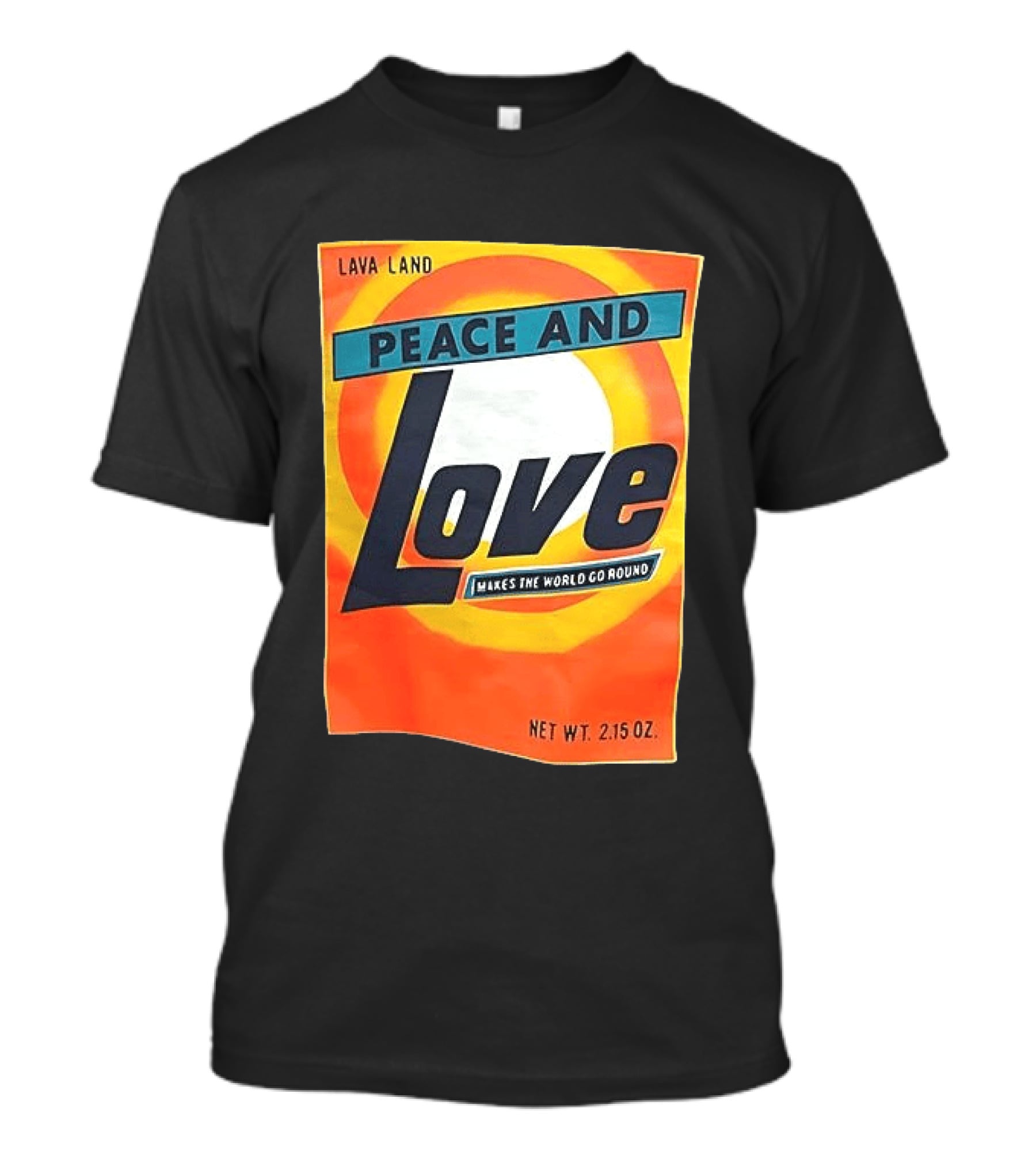Peace And Love Makes The World Go Round Lava Land Retro Style 2.15 Oz T-Shirt