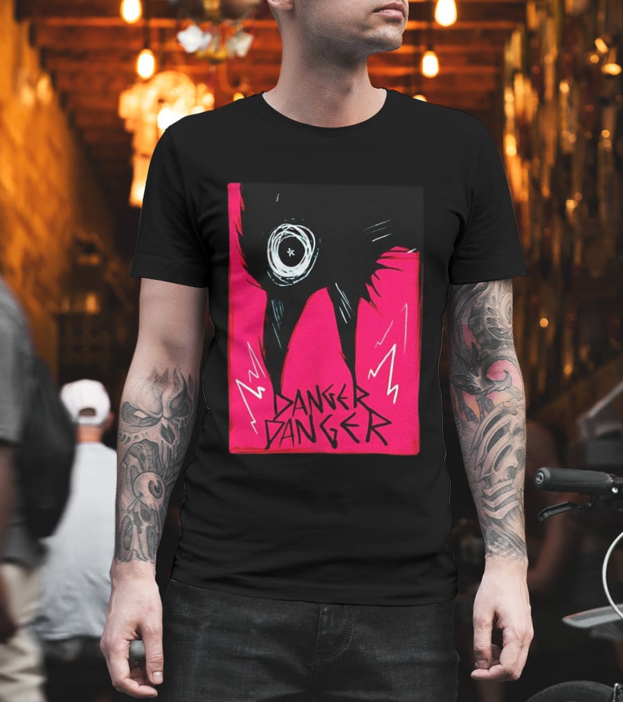 Danger Danger Eerie Eye Dark Pink Lightning T-Shirt