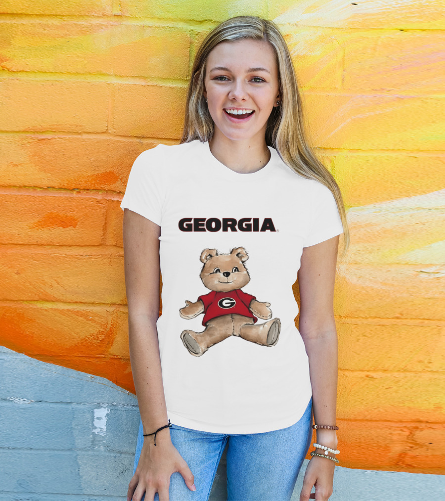 Georgia Bulldogs Teddy Bear With G Logo Classic Cartoon T-Shirt