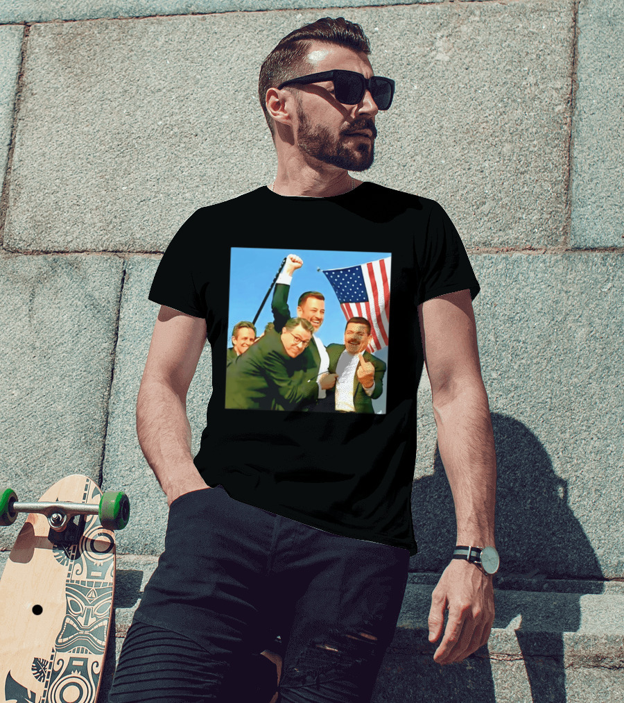 Jimmy Kimmel Meme American Flag Satire T-Shirt