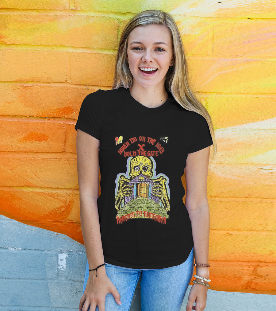 Kanye West When I'm On The Way Hold The Gate Skeleton At Doorway November To Remember T-Shirt