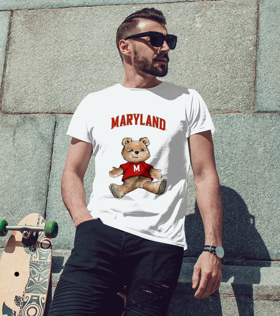 Maryland Terrapins Teddy Bear Cartoon M Sweater T-Shirt