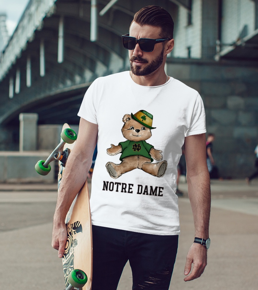 Notre Dame Fighting Irish Teddy Bear ND Logo Hat T-Shirt