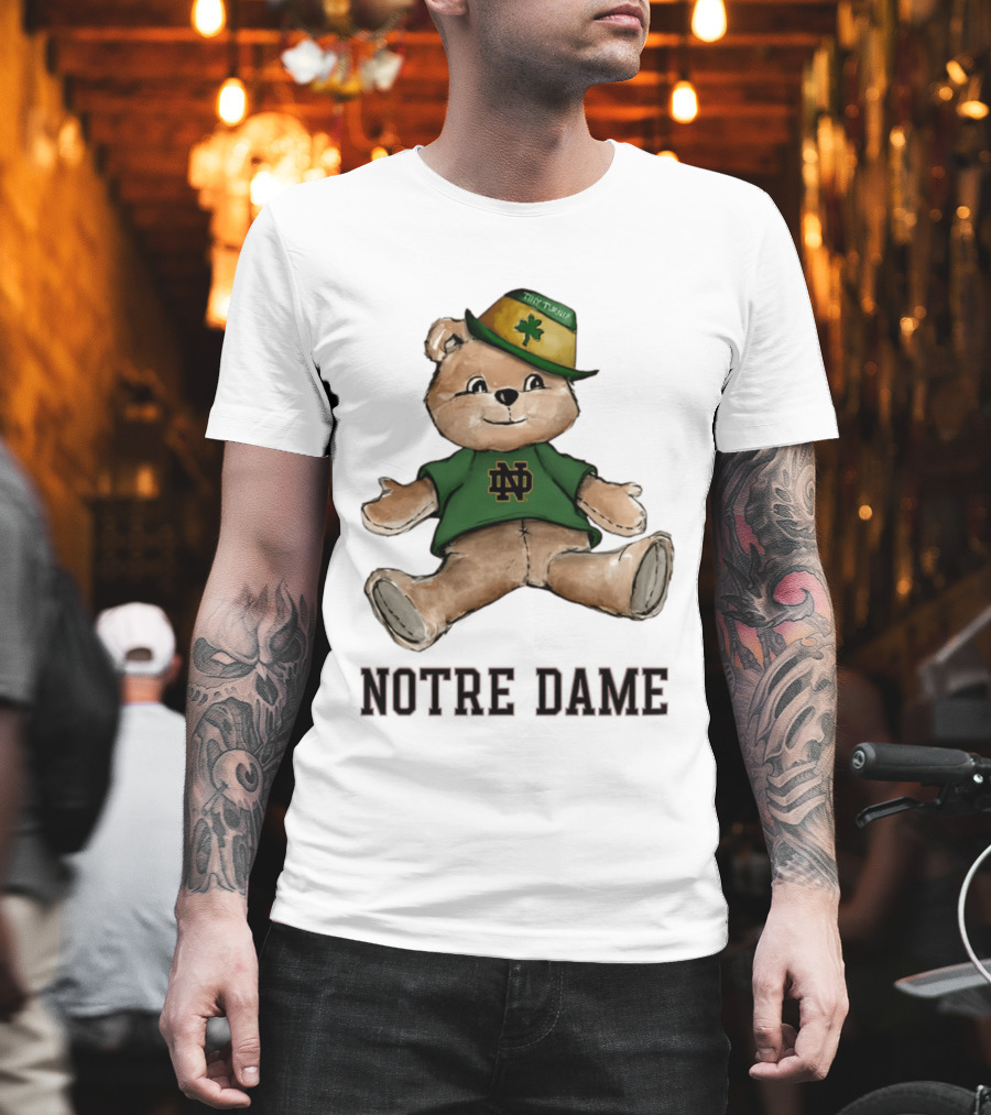 Notre Dame Fighting Irish Teddy Bear ND Logo Hat T-Shirt