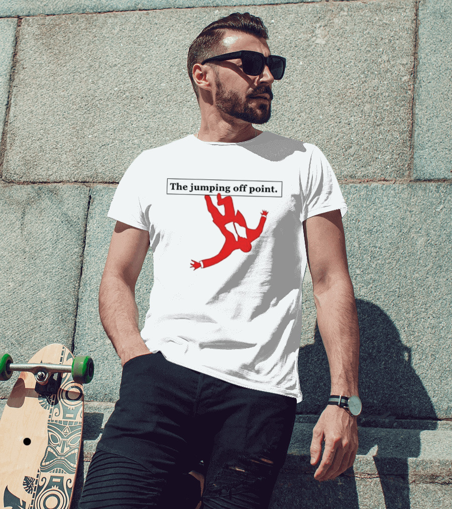 The Jumping Off Point Red Silhouette Skydiver T-Shirt