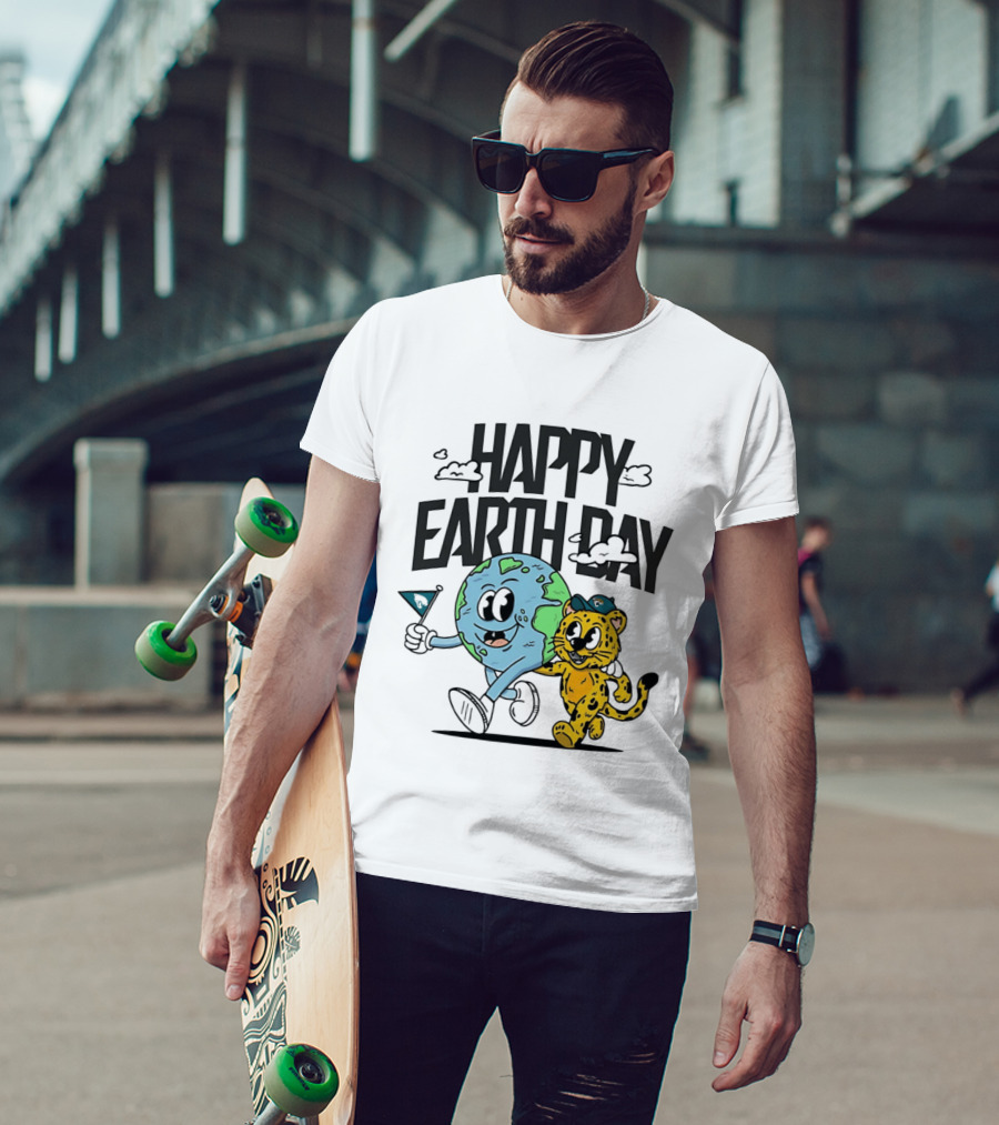 Jacksonville Jaguars Happy Earth Day Celebration With Earth And Jaguar T-Shirt