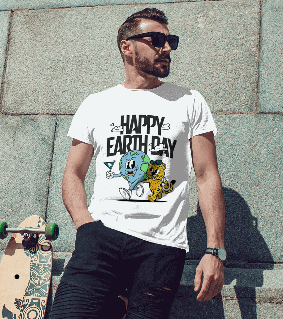 Jacksonville Jaguars Happy Earth Day Celebration With Earth And Jaguar T-Shirt