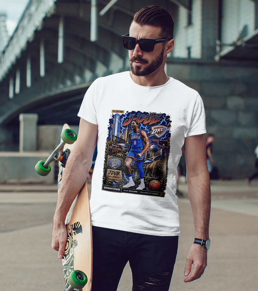 J Dub Oklahoma City Thunder Jalen Williams Downtown Comic OKC Basketball T-Shirt
