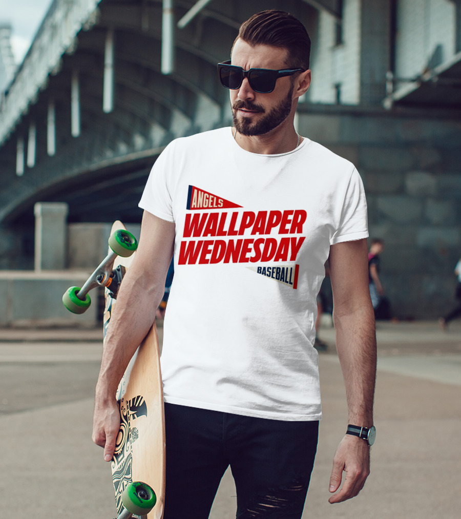 Los Angeles Angels Wallpaper Wednesday Baseball T-Shirt