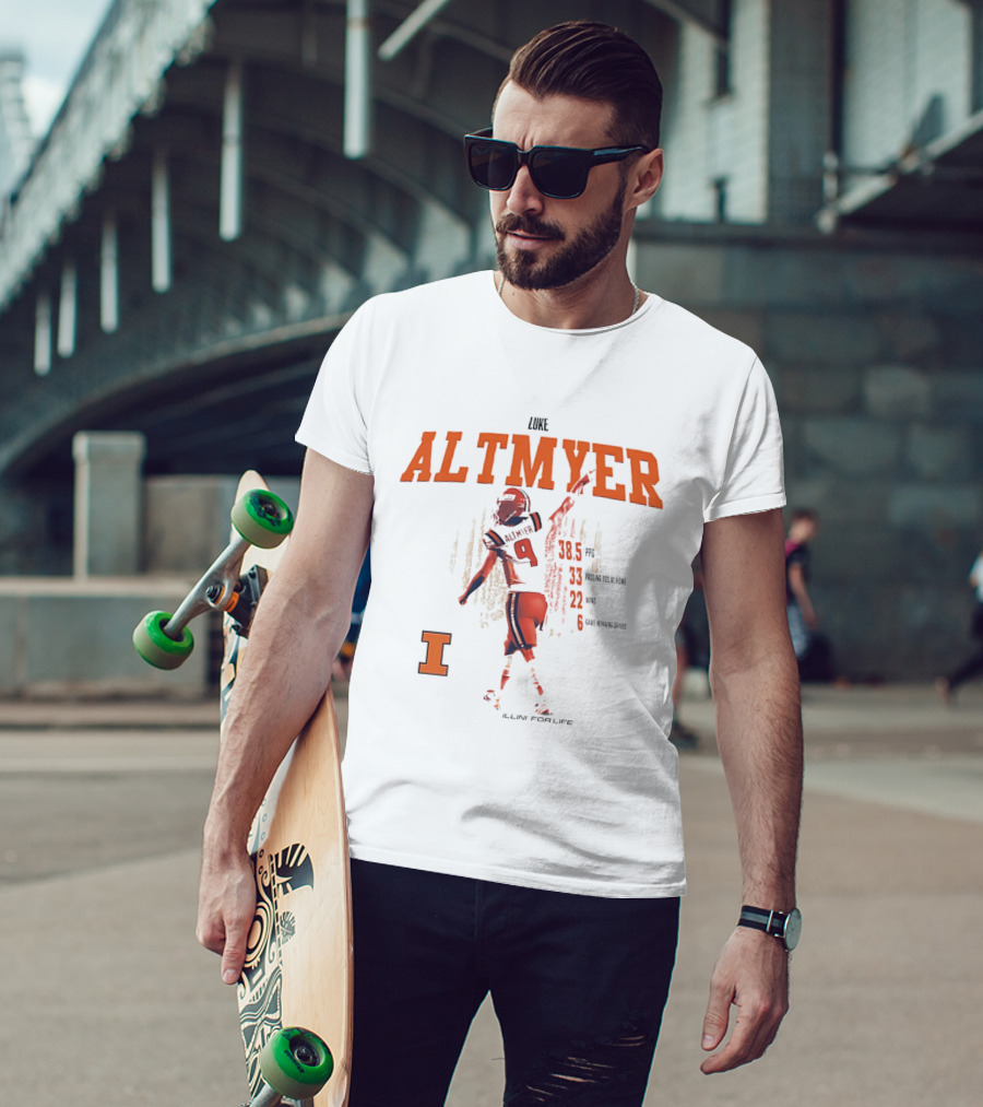 Luke Altmyer Passing Stats Illini For Life Illinois Fighting Illini T-Shirt