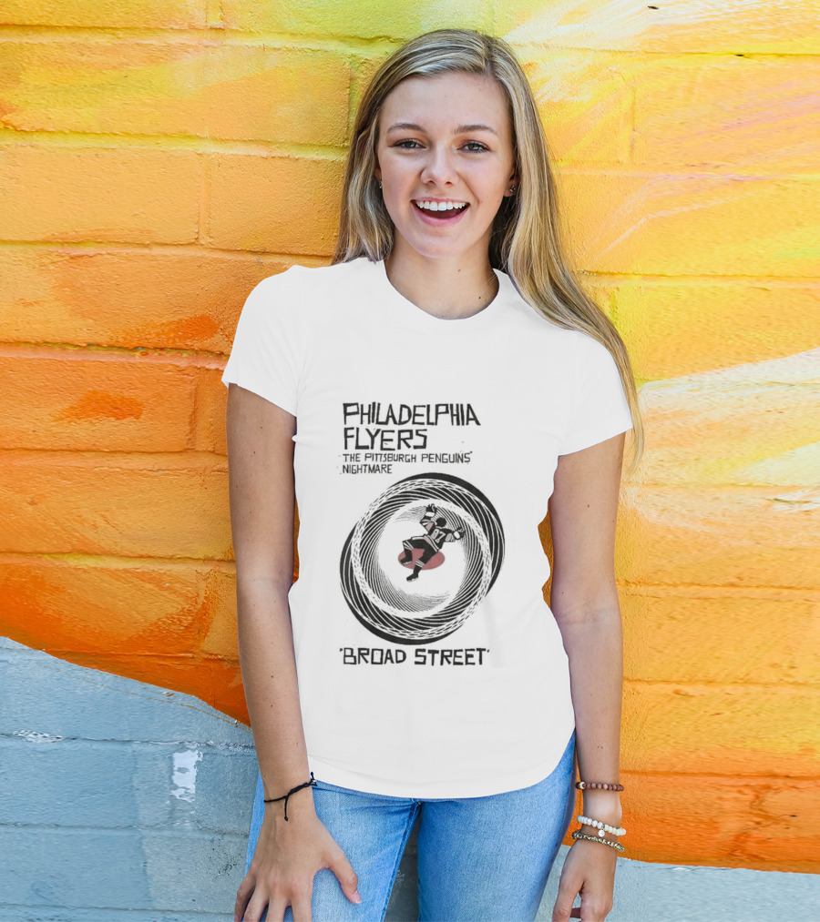 Philadelphia Flyers Pittsburgh Penguins Nightmare Broad Street Vertigo T-Shirt