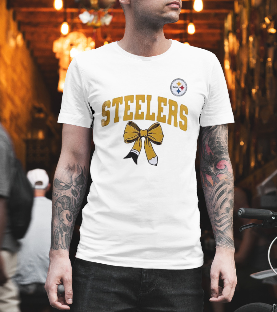 Pittsburgh Steelers Retired Teacher Love Bow T-Shirt