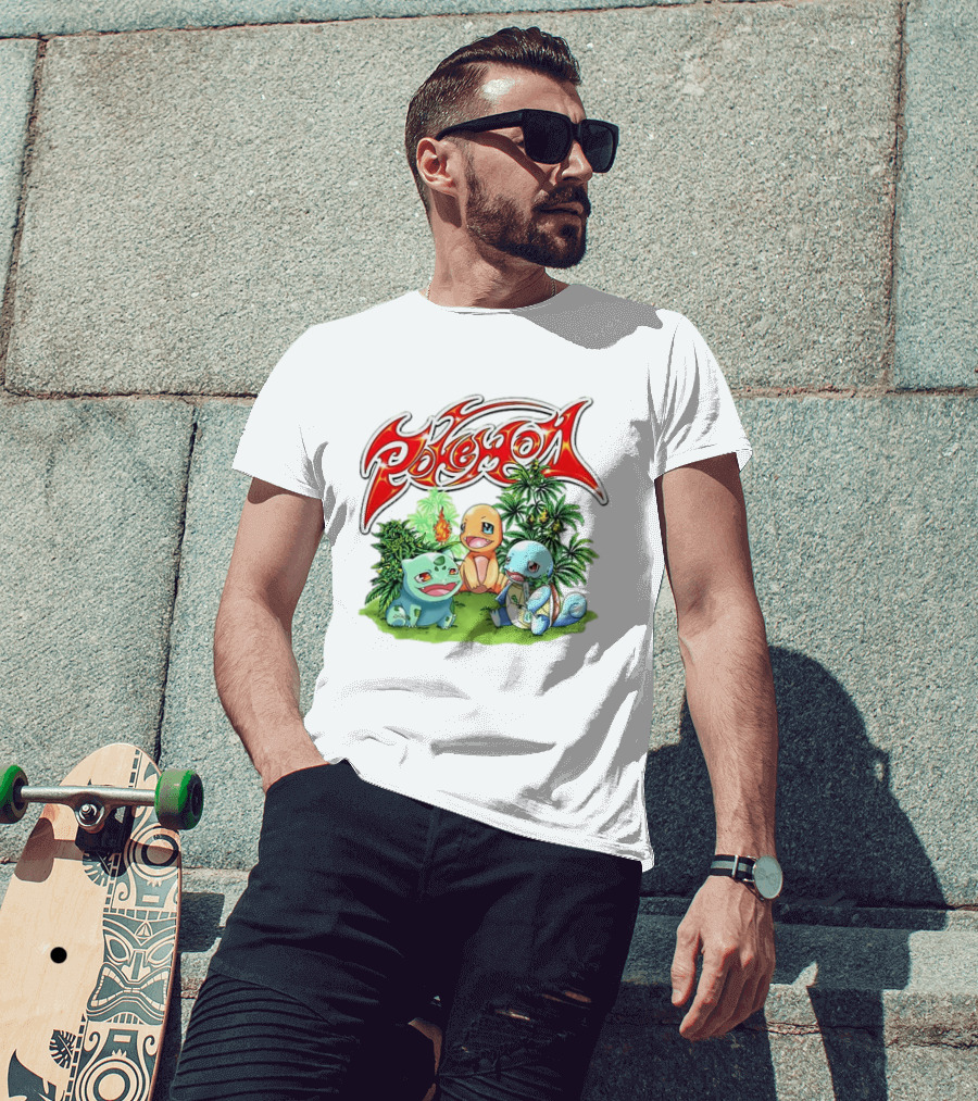 Pokémon Bulbasaur Charmander Squirtle Cannabis T-Shirt