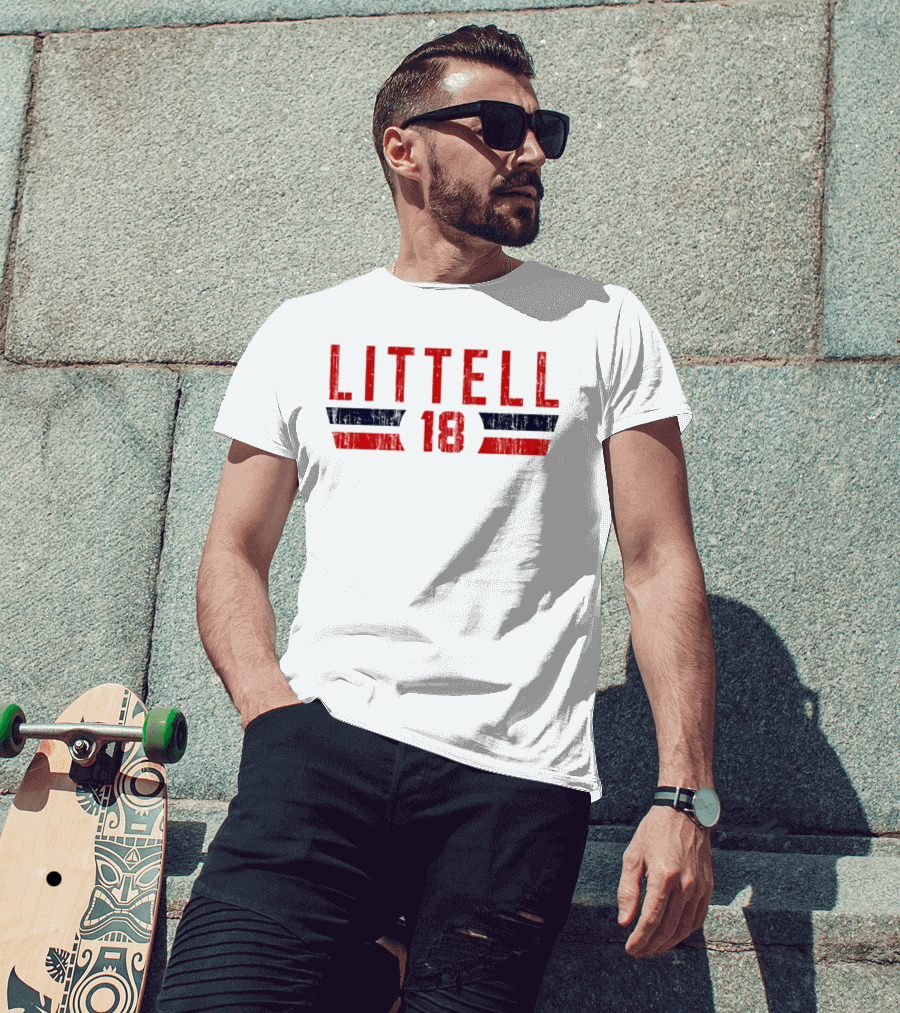 Littell 18 Washington Baseball Font T-Shirt