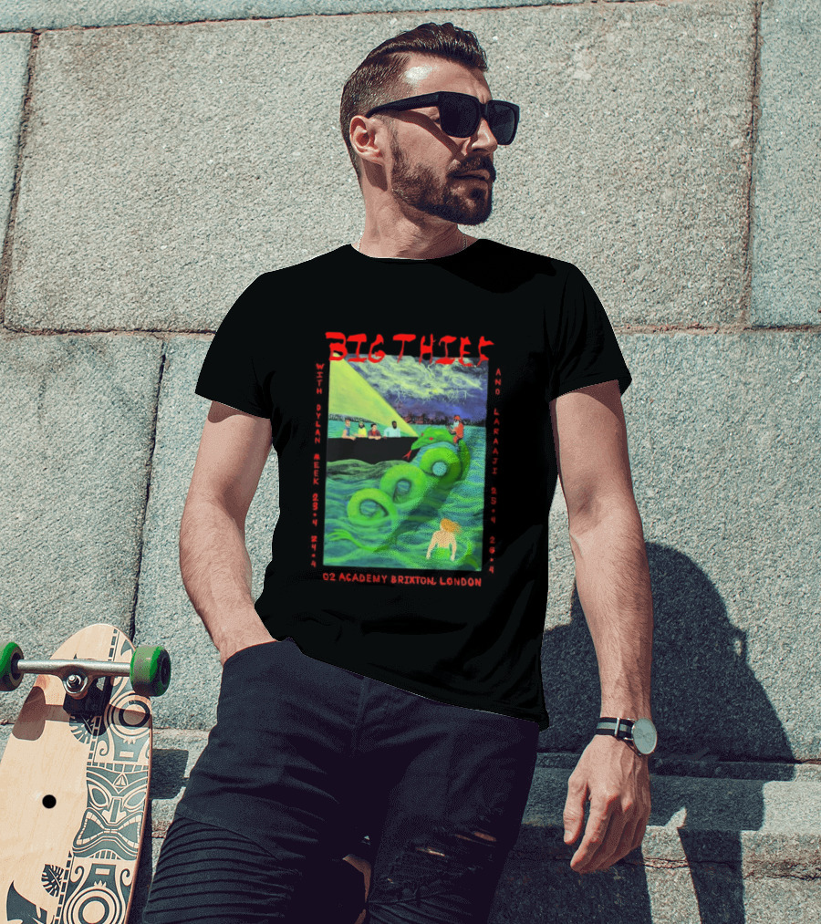 Big Thief Apr 23 2026 London Tour With Sea Serpent And Boat Scene T-Shirt