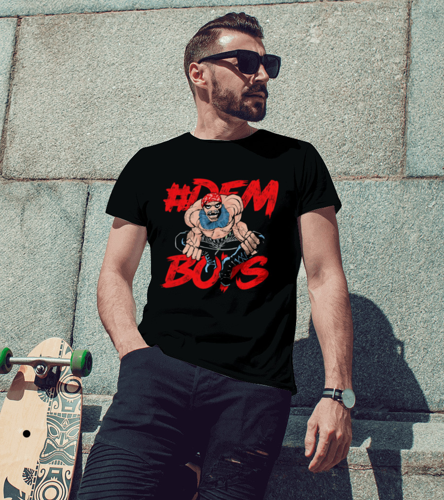 #DEM BOYS Bearded Muscle Wrestler Red Bandana T-Shirt