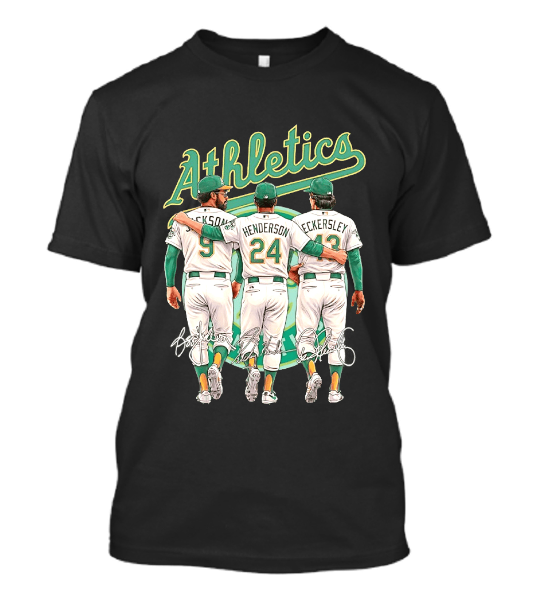 Rickey Henderson Reggie Jackson Dennis Eckersley Oakland Athletics Legends T-Shirt