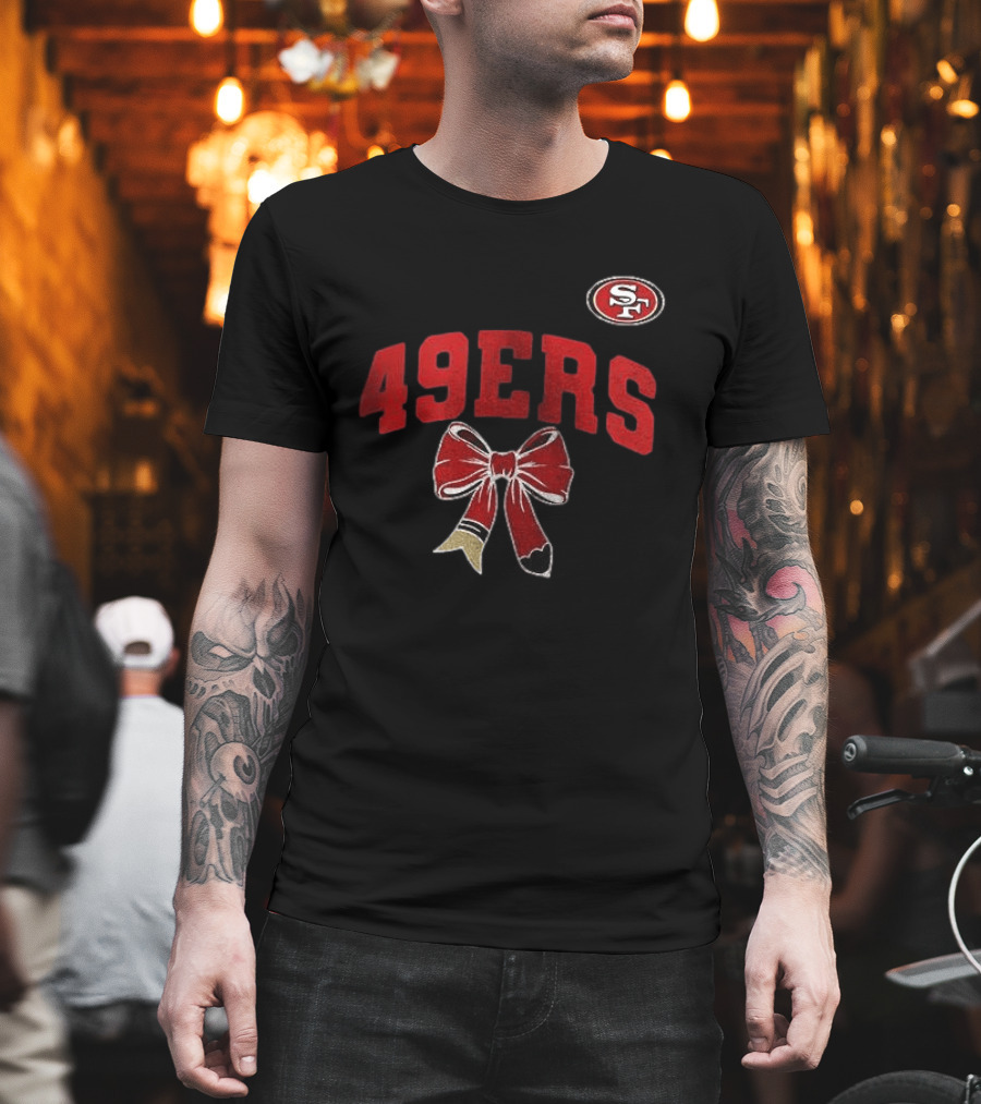 San Francisco 49ers 49ERS SF Ribbon Retired Teacher Lover T-Shirt