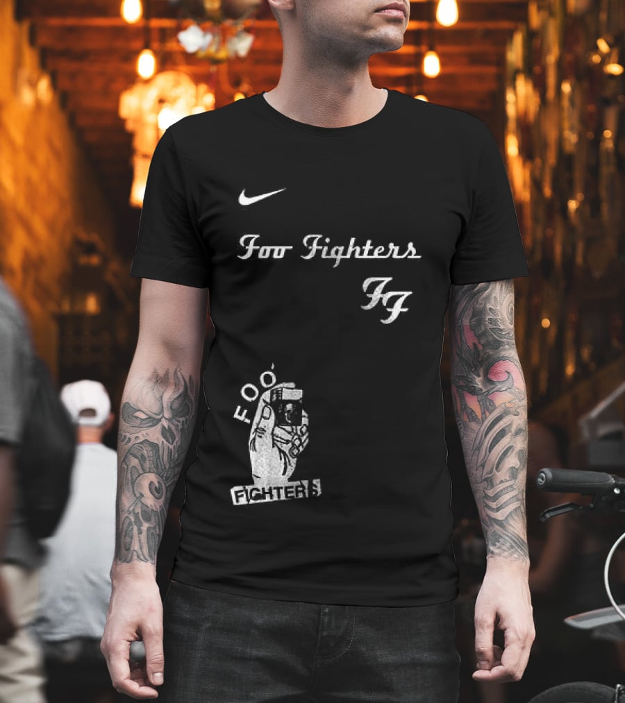 Foo Fighters Nike Do You Love Rock N Roll Skull Tattoo T-Shirt