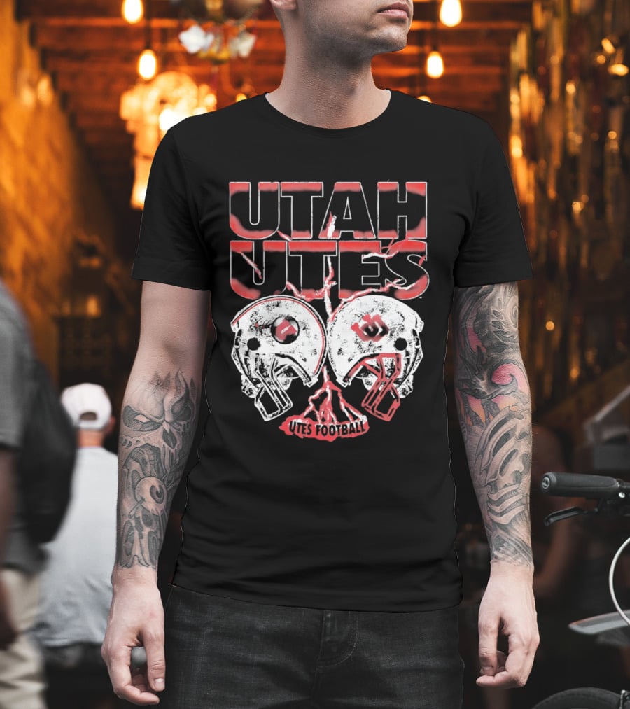 Utah Utes Football Helmets Fan Gear T-Shirt