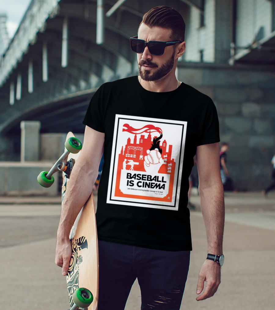 Baseball Is Cinema John DeMarisco Edgar Wright Quote Cityscape T-Shirt