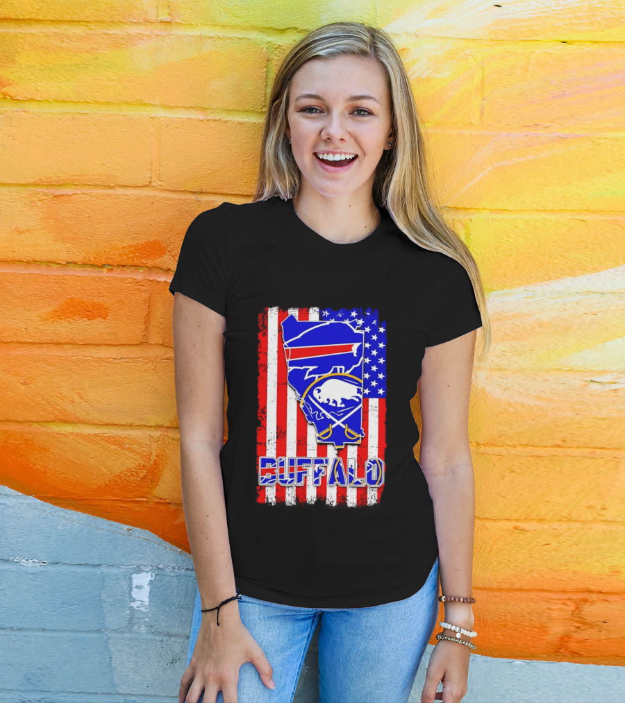 Buffalo Bills Sabres American Flag T-Shirt