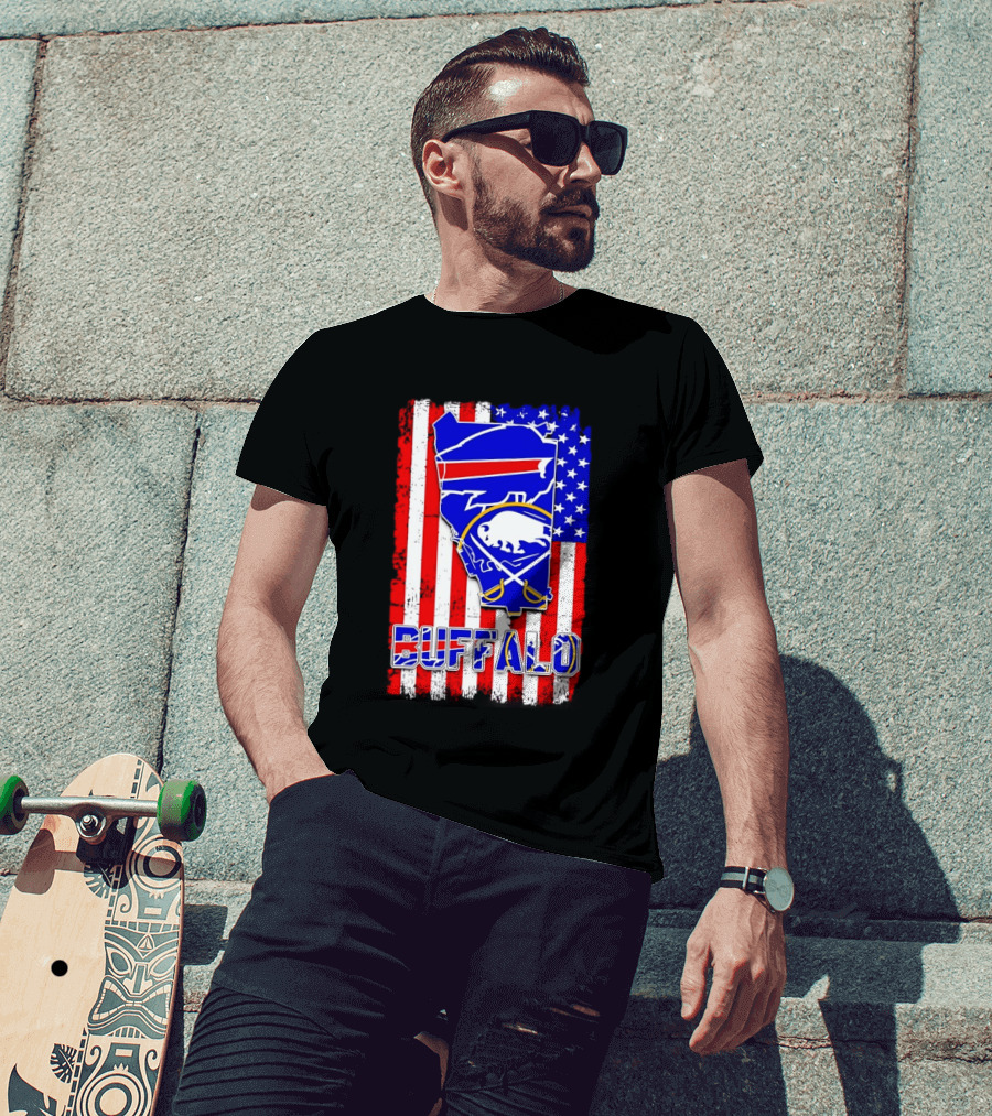 Buffalo Bills Sabres American Flag T-Shirt