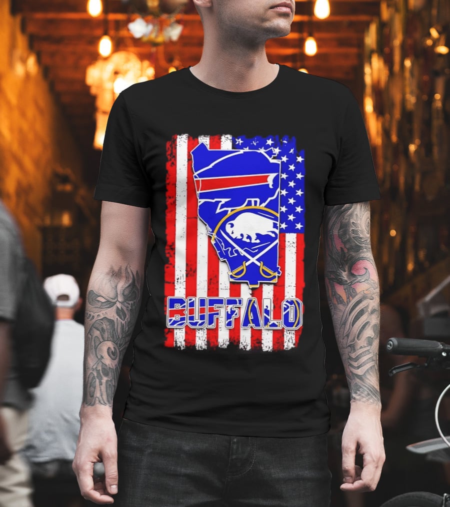 Buffalo Bills Sabres American Flag T-Shirt