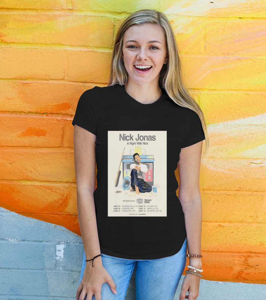 Nick Jonas A Night With Nick Tour 2026 Franklin Jonas Magnus Ferrell Live Nation T-Shirt