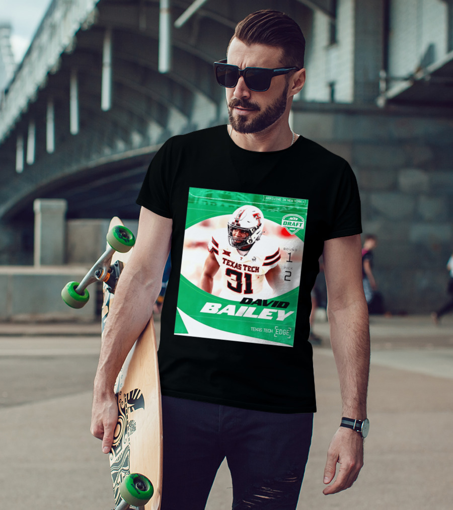 David Bailey Texas Tech Edge New York Jets Draft 2026 Round 1 Pick 2 T-Shirt