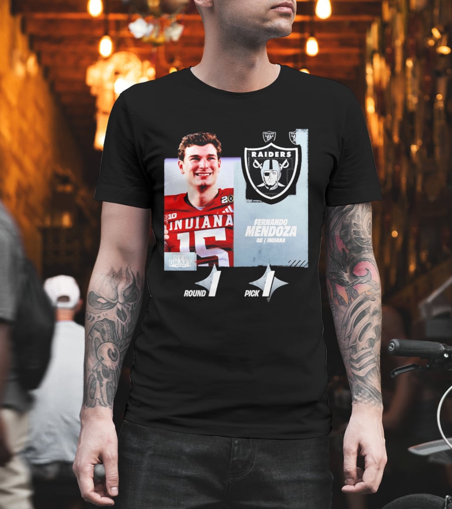 Fernando Mendoza QB Indiana Las Vegas Raiders NFL Draft 2026 Round 1 Pick 1 T-Shirt