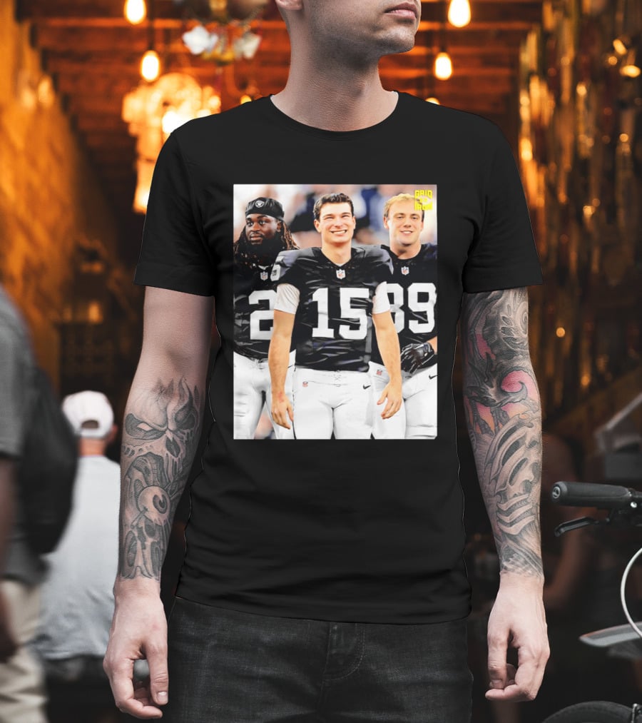 Las Vegas Raiders Kirk Cousins Fernando Mendoza Ashton Jeanty Gridiron T-Shirt