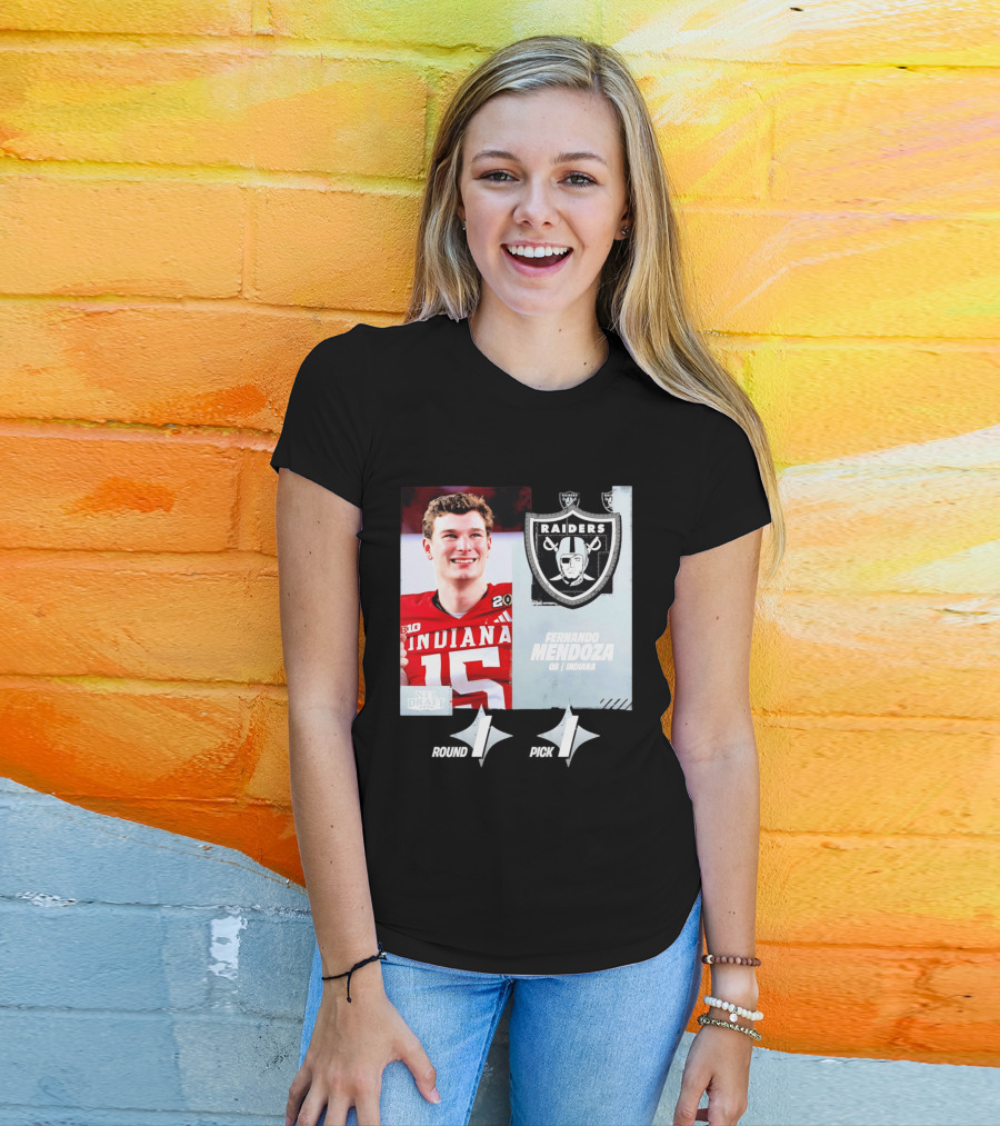 Fernando Mendoza QB Indiana Las Vegas Raiders Round 1 Pick 1 NFL Draft 2026 T-Shirt
