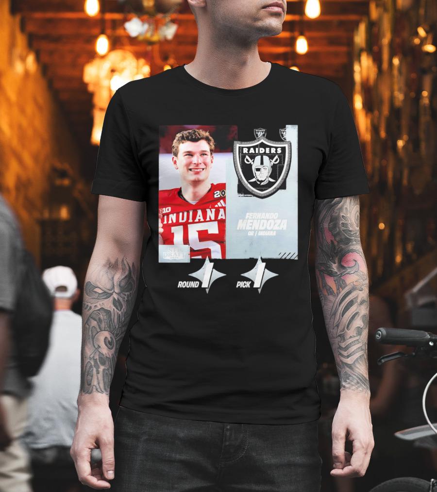 Fernando Mendoza QB Indiana Las Vegas Raiders Round 1 Pick 1 NFL Draft 2026 T-Shirt