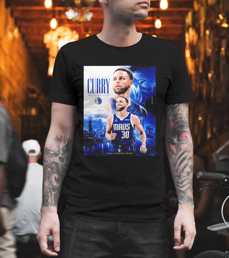 Stephen Curry Dallas Mavericks Welcome To Dallas Legacy Leadership Mavs 30 T-Shirt